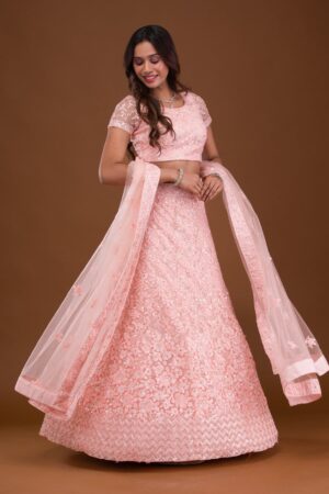 Sequins Net Readymade Lehenga