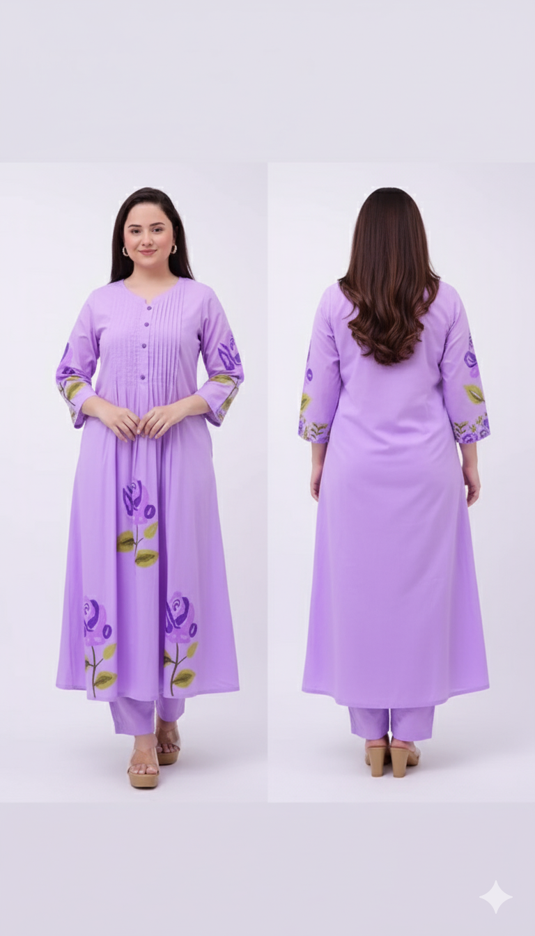 Printed Pure Cotton A-Line Tunic with Trousers Co-Ords – Effortless Style, Everyday Comfort