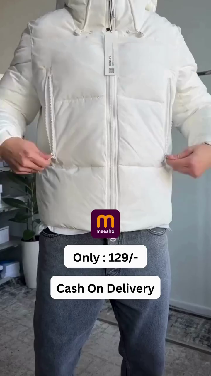 Premium White Winter Puffer Jacket with Hoody - Image 2