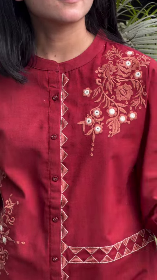 cotton tunic with cotton plazo - Image 2