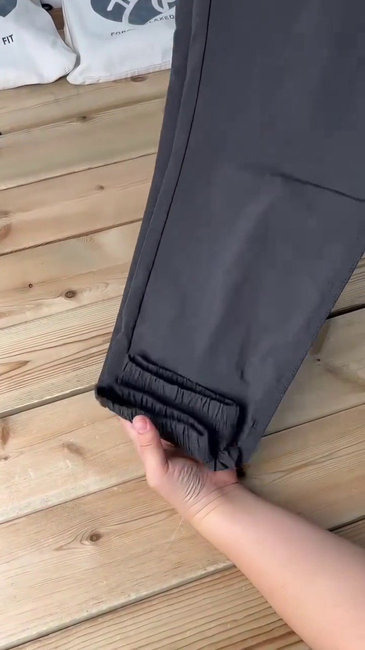 Men’s Black Elastic Waist Smart Casual Stretch Trousers - Image 2