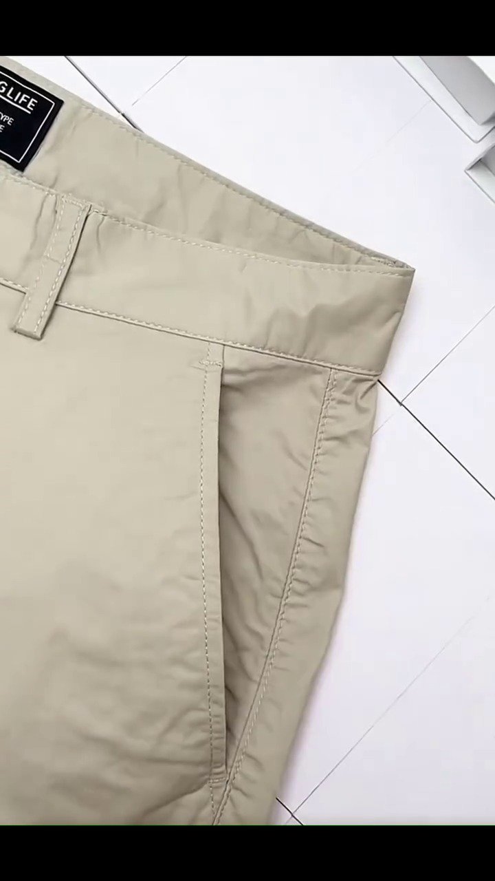 Men’s Beige Slim-Fit Cotton Chino Pants - Image 3